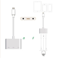 Audio Charger Adapter For Apple Lightning to 3.5mm Double Headphone Jack Adapter For iPhone X 8 7 Plus Couples Splitter