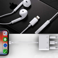 Audio Charger Adapter For Apple Lightning to 3.5mm Double Headphone Jack Adapter For iPhone X 8 7 Plus Couples Splitter