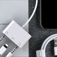 Audio Charger Adapter For Apple Lightning to 3.5mm Double Headphone Jack Adapter For iPhone X 8 7 Plus Couples Splitter