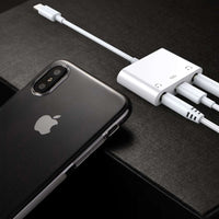 Audio Charger Adapter For Apple Lightning to 3.5mm Double Headphone Jack Adapter For iPhone X 8 7 Plus Couples Splitter