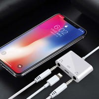 Audio Charger Adapter For Apple Lightning to 3.5mm Double Headphone Jack Adapter For iPhone X 8 7 Plus Couples Splitter