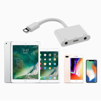 Audio Charger Adapter For Apple Lightning to 3.5mm Double Headphone Jack Adapter For iPhone X 8 7 Plus Couples Splitter