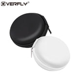 Overfly Portable Case for Headphones Case Mini Zippered Round Storage Hard Bag Headset Box for Earphone Case SD TF Cards