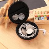 Overfly Portable Case for Headphones Case Mini Zippered Round Storage Hard Bag Headset Box for Earphone Case SD TF Cards