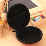 Overfly Portable Case for Headphones Case Mini Zippered Round Storage Hard Bag Headset Box for Earphone Case SD TF Cards