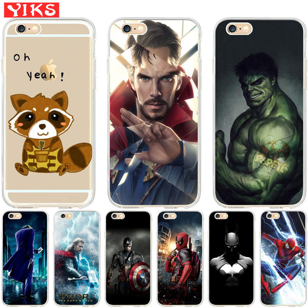 Luxury Marvel Avengers Heroes Case Coque for iPhone X 8 7 6 6S Plus 5 5S SE Case Cover for iPhone 6 6S 7 8 fundas Capinha Etui