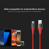 ROCK Hi-Tensile Micro USB Cable for Samsung Xiaomi Tablet Android 2A Fast USB Charging Cord Microusb Braided Charger Cable 120CM