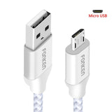 Micro USB Cable 2.4A Quick Charger Mini USB Phone Cable 2128AWG 1m 2m 3m Fast Charge Braid Cord for Xiaomi Data Cables