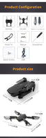 Drone Pliable Quadcopter, 2.4GHz Full HD Caméra WiFi FPV GPS Point Fixe