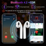 Bluetooth headset Hands stereo Earbud earphone with mic double earpiece for smartphone