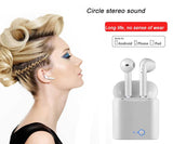Bluetooth headset Hands stereo Earbud earphone with mic double earpiece for smartphone