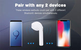 Bluetooth headset Hands stereo Earbud earphone with mic double earpiece for smartphone