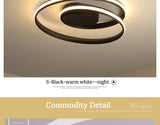 Plafonniers modernes lampe LED pour salon chambre bureau salle blanche couleur noir surface monté plafond