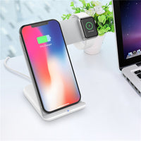 Portefeuille 7.5W Qi Wireless Fast Charger Holder Stand for Apple Watch Redmi iPhone 8 Plus X Samsung Note S9 Induction Charging