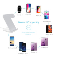 Portefeuille 7.5W Qi Wireless Fast Charger Holder Stand for Apple Watch Redmi iPhone 8 Plus X Samsung Note S9 Induction Charging