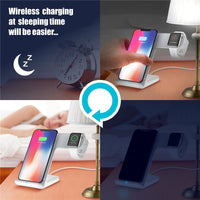 Portefeuille 7.5W Qi Wireless Fast Charger Holder Stand for Apple Watch Redmi iPhone 8 Plus X Samsung Note S9 Induction Charging