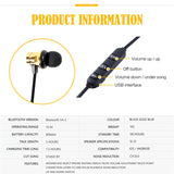 Bluetooth Earphone Wireless Headphone Metal Sports SweatProof Earpiece Magnetic Headset For Smartphone