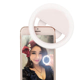 Selfie Fill LED Flash Lens Beauty Fill Light Lamp Novelty Portable Clip USB Rechargeable 36 Leds Smartphone Photo Camera Ring