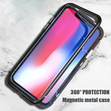 Luxury Magnetic Metal Case For coque iPhone 8Plus Case 7Plus X 8 6 S Plus Glass iPhone8 Cover etui For iPhone 7 Case carcasas