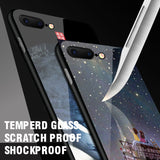 Tempered Glass Phone Cases For iphone 7 8 6 6S plus Anti-knock Original Scenery Glass Back Cover for iphone 7 case