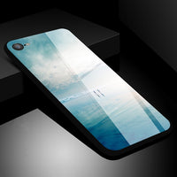 Tempered Glass Phone Cases For iphone 7 8 6 6S plus Anti-knock Original Scenery Glass Back Cover for iphone 7 case