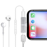 3 in 1 Adaptateur iPhone X 7 8 Plus Charging/Audio Charger OTG Adapter For Double Lightning Jack to Earphone AUX jack