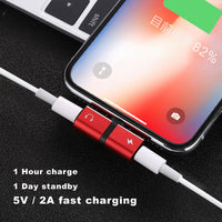 3 in 1 Adaptateur iPhone X 7 8 Plus Charging/Audio Charger OTG Adapter For Double Lightning Jack to Earphone AUX jack