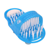 Nettoyant de pied de douche, pantoufles de masseur de brosse de douche de chaussure en plastique de bain, brosses bleues d'épurateur de pied récurent des sandales de massage