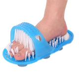 Nettoyant de pied de douche, pantoufles de masseur de brosse de douche de chaussure en plastique de bain, brosses bleues d'épurateur de pied récurent des sandales de massage