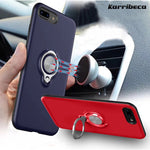 TPU silicone case+ring kickstand plain color cover for iphone 5 s 6 7 8 plus funda hoesje coque etui kryt tok husa carcasa kilif