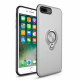 TPU silicone case+ring kickstand plain color cover for iphone 5 s 6 7 8 plus funda hoesje coque etui kryt tok husa carcasa kilif