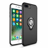 TPU silicone case+ring kickstand plain color cover for iphone 5 s 6 7 8 plus funda hoesje coque etui kryt tok husa carcasa kilif