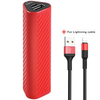 Portable Power Bank 2500mAh Lightweight Powerbank USB External Backup Battery Charger