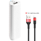 Portable Power Bank 2500mAh Lightweight Powerbank USB External Backup Battery Charger