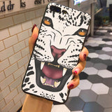 Fashion Tiger Leopard Print Panther Photo Soft Phone Case For iPhone 7 plus 6S 5 6S plus 8 8plus X Mobile phone shell