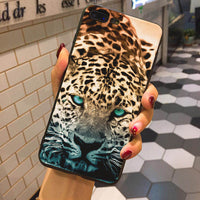 Fashion Tiger Leopard Print Panther Photo Soft Phone Case For iPhone 7 plus 6S 5 6S plus 8 8plus X Mobile phone shell