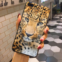 Fashion Tiger Leopard Print Panther Photo Soft Phone Case For iPhone 7 plus 6S 5 6S plus 8 8plus X Mobile phone shell