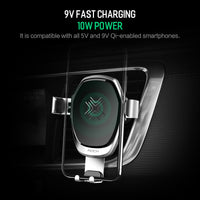 2 In 1 Fast QI Wireless Car Charger Gravity Holder