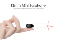 Mini invisible Oreillette Bluetooth stéréo sans fil Unique Écouteurs avec micro intégré