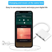 Audio Charger Adapter For Apple Lightning to 3.5mm Double Headphone Jack Adapter For iPhone X 8 7 Plus Couples Splitter