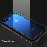 OLAF Tempered Glass Phone Case for iPhone X 10 Protective Mobile Phone Cover Cases for iPhone 7 8 6 6s Plus Silicone Glass Case