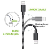 Suntaiho for Lightning iPhone Xs Max XR Charger Cable USB 2.1A Nylon Fast Charging Data for iPhone 8 Plus 7 5s for iPhone Cable