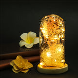 Une Rose en LED dans un Dôme en Verre sur une Base en Bois pour Cadeaux de la Saint Valentin