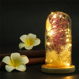 Une Rose en LED dans un Dôme en Verre sur une Base en Bois pour Cadeaux de la Saint Valentin