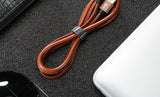 Micro USB Cable 1M Premium Leather Braided Cable for Samsung Xiaomi Huawei Android Wires Fast Charge Data Mobile Phone Cable