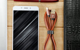 Micro USB Cable 1M Premium Leather Braided Cable for Samsung Xiaomi Huawei Android Wires Fast Charge Data Mobile Phone Cable
