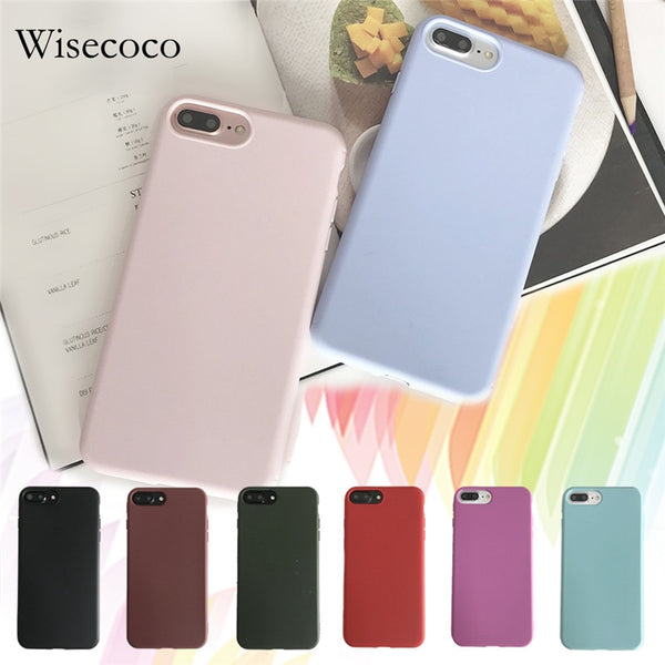 Color Original Silicone Cases for iPhone 5se 6 6s 7 8 plus x 5 5s 8plus Luxury Shockproof Candy Matte TPU rubber Case Protective