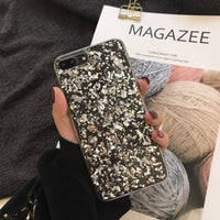 luxury phone case for iphone 7 plus x 10 glitter cases soft silicone Foil etui for iphone 8 6s 6 plus tinfoil glossy cover funda