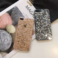 luxury phone case for iphone 7 plus x 10 glitter cases soft silicone Foil etui for iphone 8 6s 6 plus tinfoil glossy cover funda