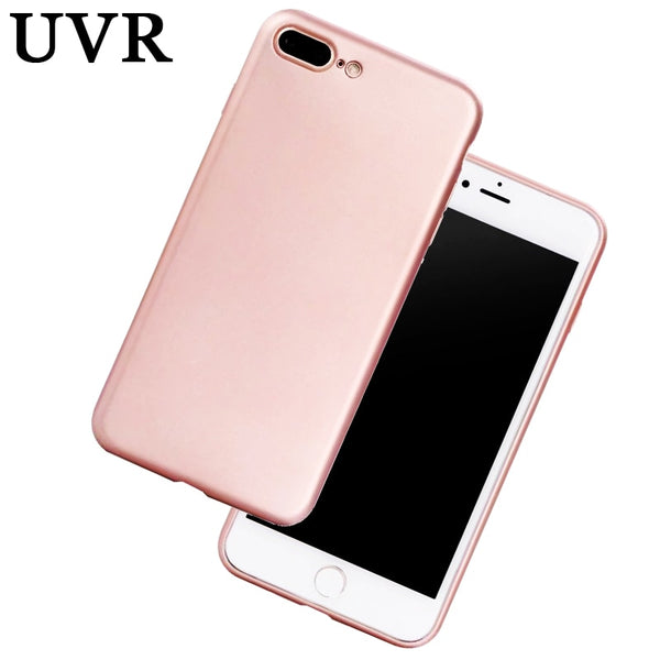 UVR Luxury Pure Rose Gold Black Blue Red Coque Case for iPhone 5s 6 6S 7 8 Plus X Soft TPU Ultra Thin Back Phone Bag Cover Case